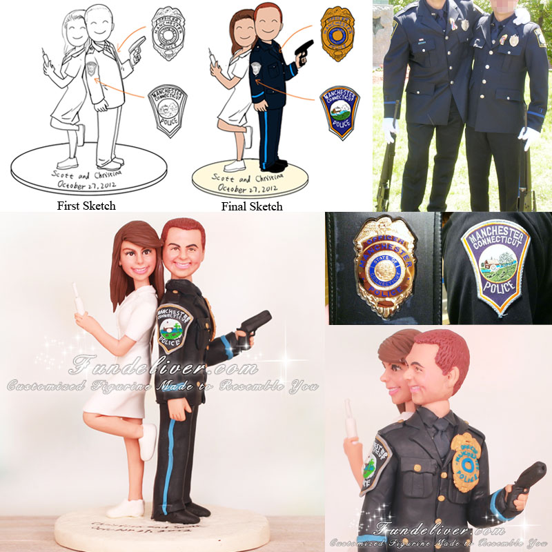 Nurse Holding Needle Wedding Cake Toppers